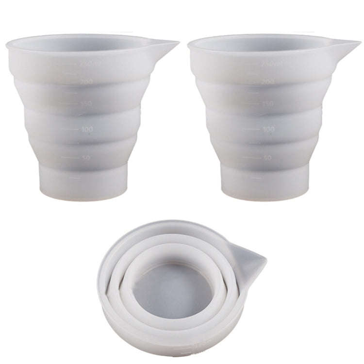 2pcs 250ml Folding DIY Epoxy Measuring Cup Silicone Mold Candle Plaster Glue Mixing Cup