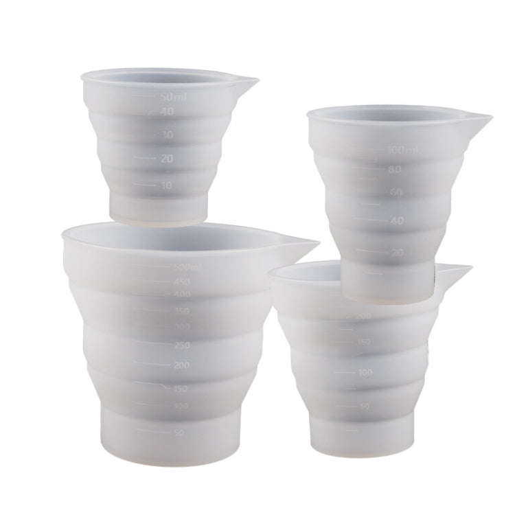 5pcs 50ml Folding DIY Epoxy Measuring Cup Silicone Mold Candle Plaster Glue Mixing Cup