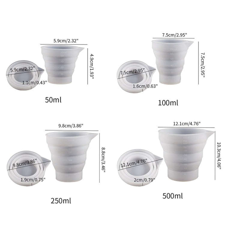 2pcs 250ml Folding DIY Epoxy Measuring Cup Silicone Mold Candle Plaster Glue Mixing Cup