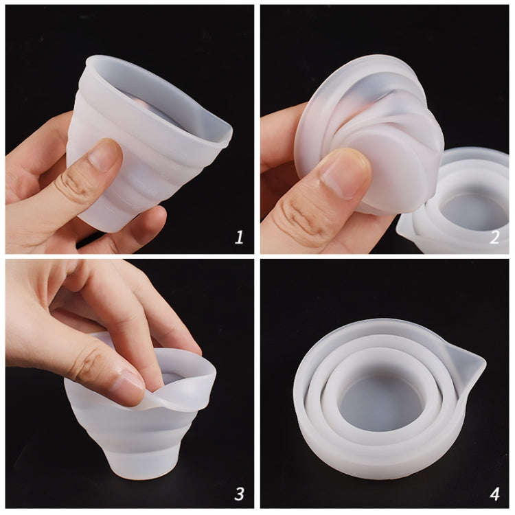 5pcs 100ml Folding DIY Epoxy Measuring Cup Silicone Mold Candle Plaster Glue Mixing Cup