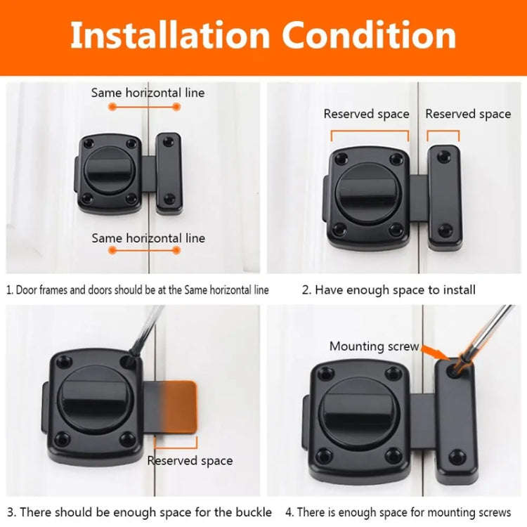 Stainless Steel Rotate Bolt Latch Anti-Theft Security Bathroom Door Lock Spring Latch, Specificat...
