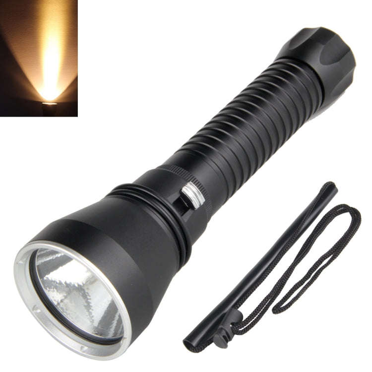 XHP70.2  Diving Flashlight 3000 Lumens IPX8 Waterproof Underwater 80m 2500mAh x 2 Yellow Light