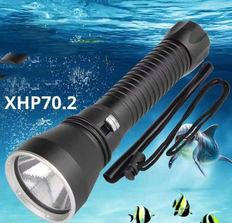 XHP70.2  Diving Flashlight 3000 Lumens IPX8 Waterproof Underwater 80m 5000mAh x 2 White Light