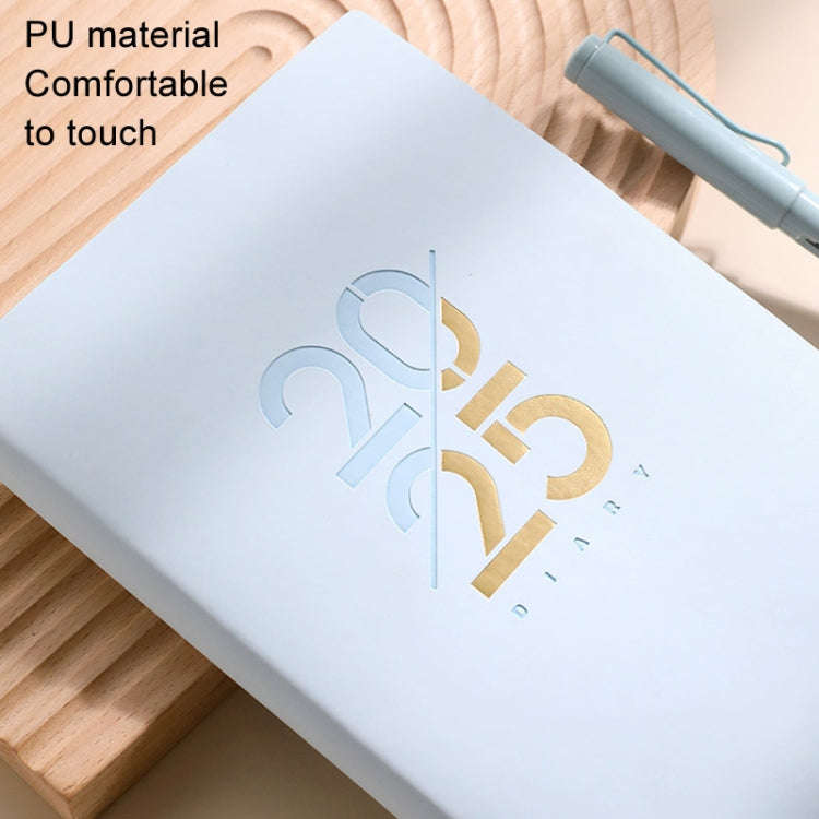 2025 Calendar A5 Planner Soft Leather Daily Planner Notebook, Color: Yellow English