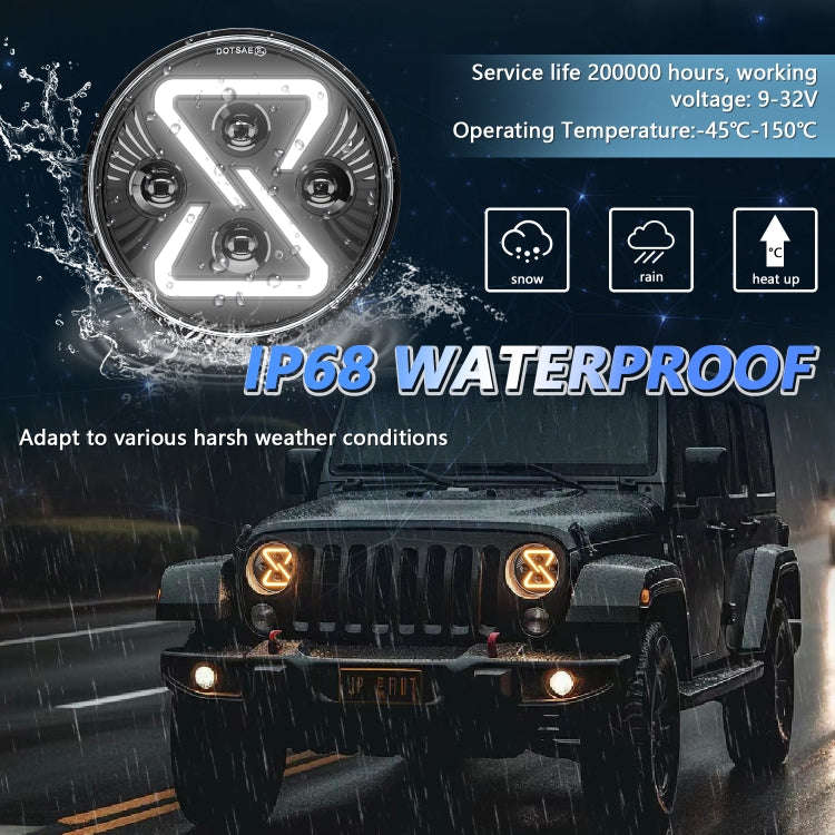 7 Inch 8-shaped Gradient Angel Eye Car Headlights For Wrangler(R15)