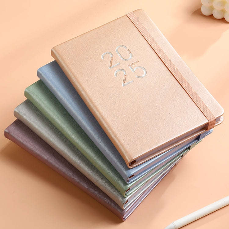 2025 A5 Planner Notebook with Calendar Leather English Schedule 312 Inner Pages  With Month Index...