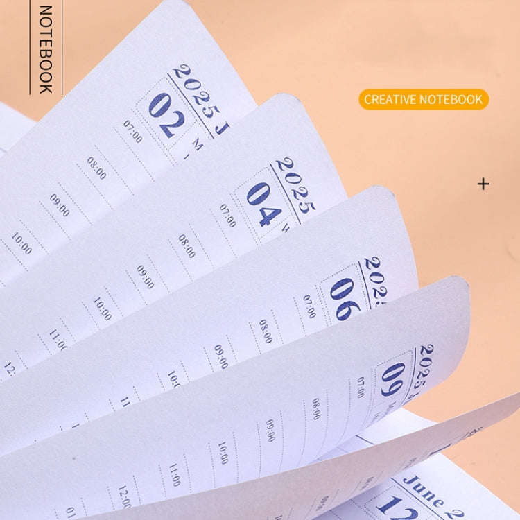 2025 A5 Planner Notebook with Calendar Leather English Schedule 312 Inner Pages  With Month Index...