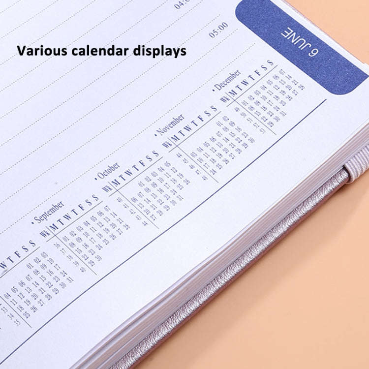 2025 A5 Planner Notebook with Calendar Leather English Schedule 312 Inner Pages  With Month Index...