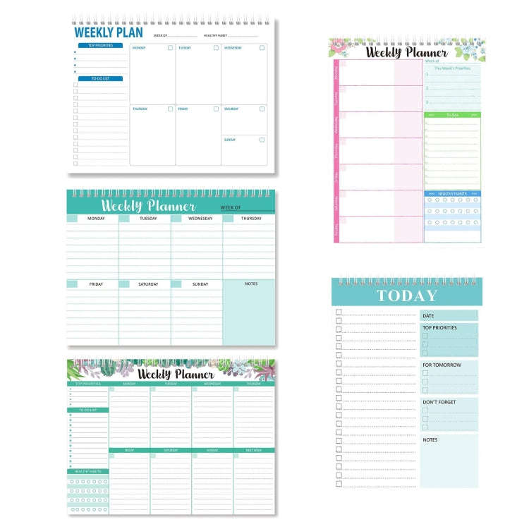 Diary Notepad Note Planning Student Memo, Style: Weekly Plan Type E
