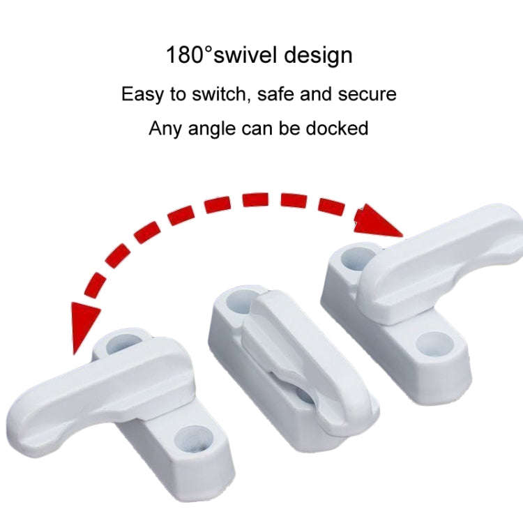 2pcs T-type Window Lock Plastic Steel Hasp Security Anti-theft Door Lock