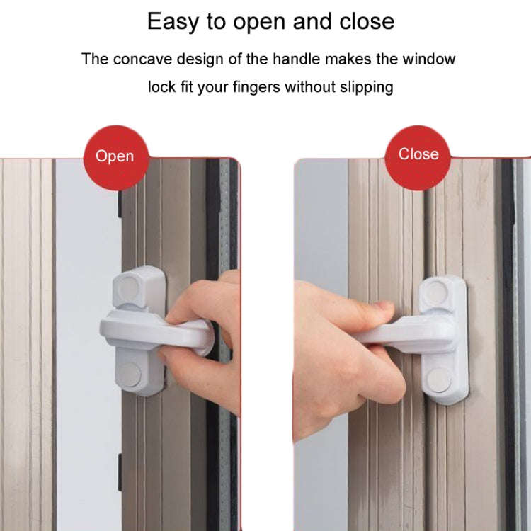 2pcs T-type Window Lock Plastic Steel Hasp Security Anti-theft Door Lock