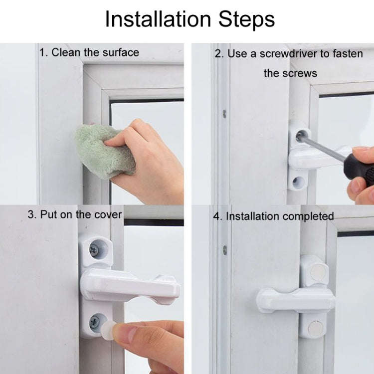 2pcs T-type Window Lock Plastic Steel Hasp Security Anti-theft Door Lock