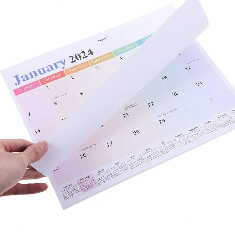 English 18-Month Calendar English Magnetic Refrigerator Magnet, Year: Blue 2024.7-2025.12