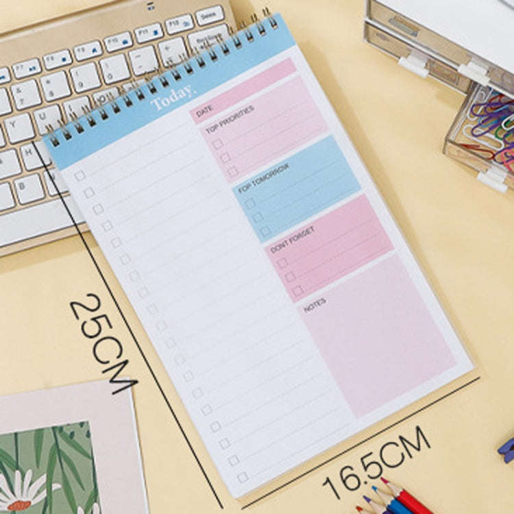 25 x 16.5cm Daily Planner Covered Notebook With Dividers Student Study Schedule Coil Notebook
