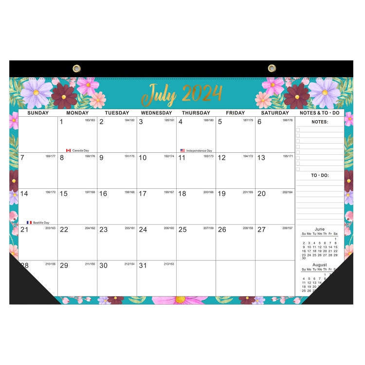 English Wall Calendar 18 Months Countdown English Desktop Minimalist Desk Calendar, Year: July 20...