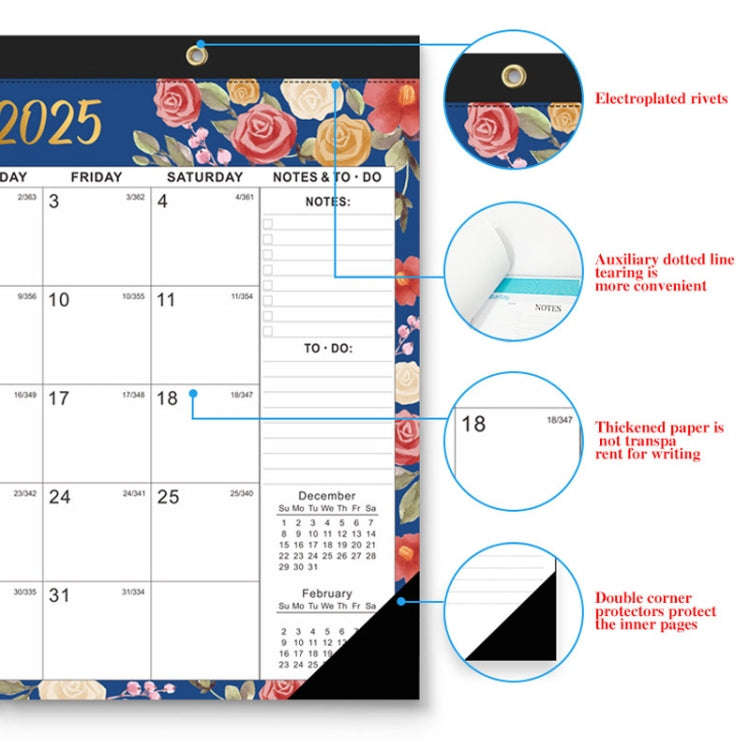 English Wall Calendar 18 Months Countdown English Desktop Minimalist Desk Calendar, Year: July 20...