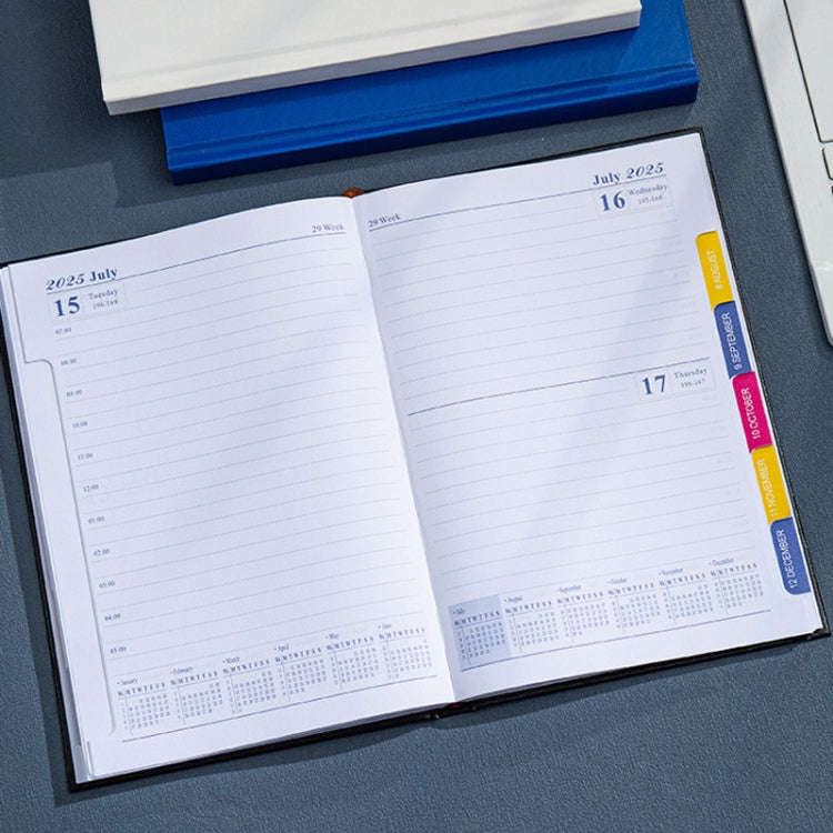 2025 A5 Agenda Book Planner Notebook 304 Pages Daily Office Diary(Black)