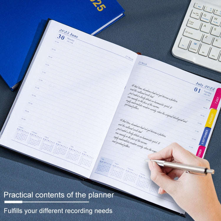 2025 A5 Agenda Book Planner Notebook 304 Pages Daily Office Diary(Black)