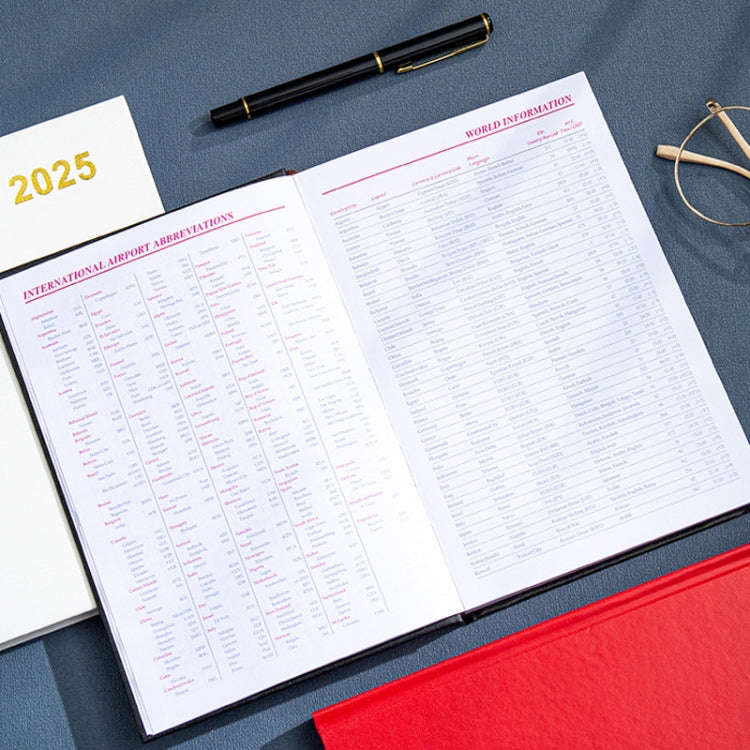 2025 A5 Agenda Book Planner Notebook 304 Pages Daily Office Diary(Black)