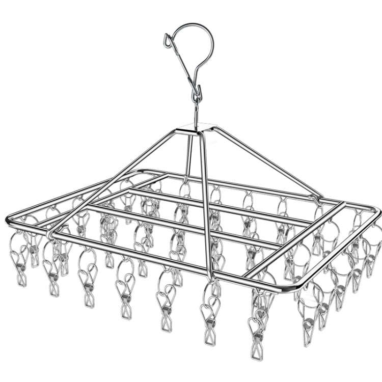 Square Socks Drying Hanger Stainless Steel Multifunctional Windproof Drying Rack, Style: 35x27cm4...
