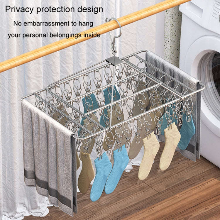Square Socks Drying Hanger Stainless Steel Multifunctional Windproof Drying Rack, Style: 35x27cm4...