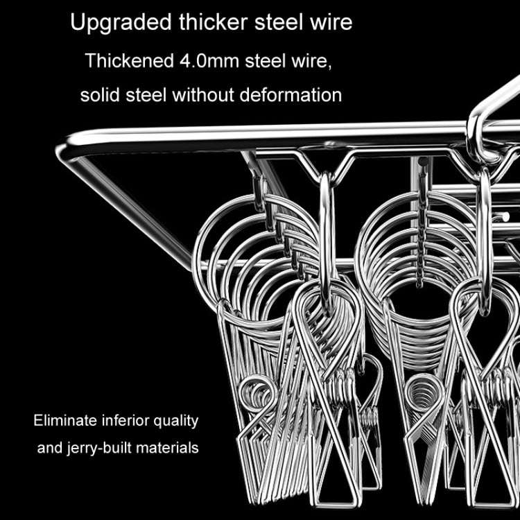 Square Socks Drying Hanger Stainless Steel Multifunctional Windproof Drying Rack, Style: 35x27cm4...