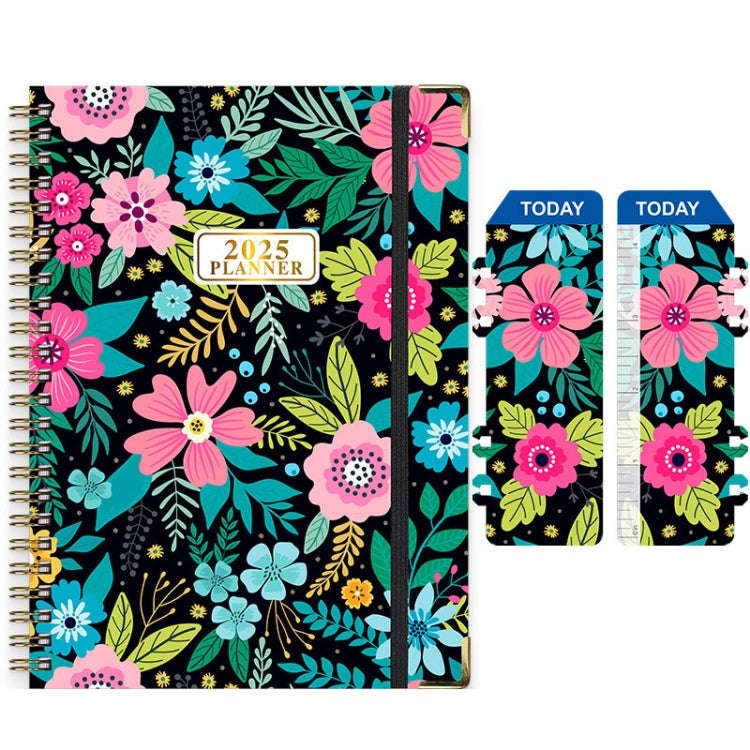 2025 English Notebook A5 Coil Notepad 365 Day Work Schedule Diary, Style: A01