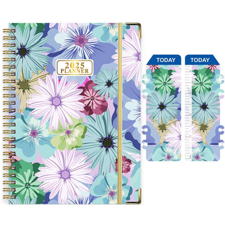 2025 English Notebook A5 Coil Notepad 365 Day Work Schedule Diary, Style: A02