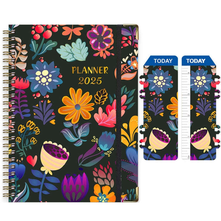 2025 English Notebook A5 Coil Notepad 365 Day Work Schedule Diary, Style: A09
