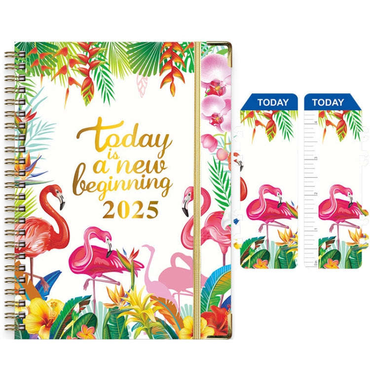2025 English Notebook A5 Coil Notepad 365 Day Work Schedule Diary, Style: A10