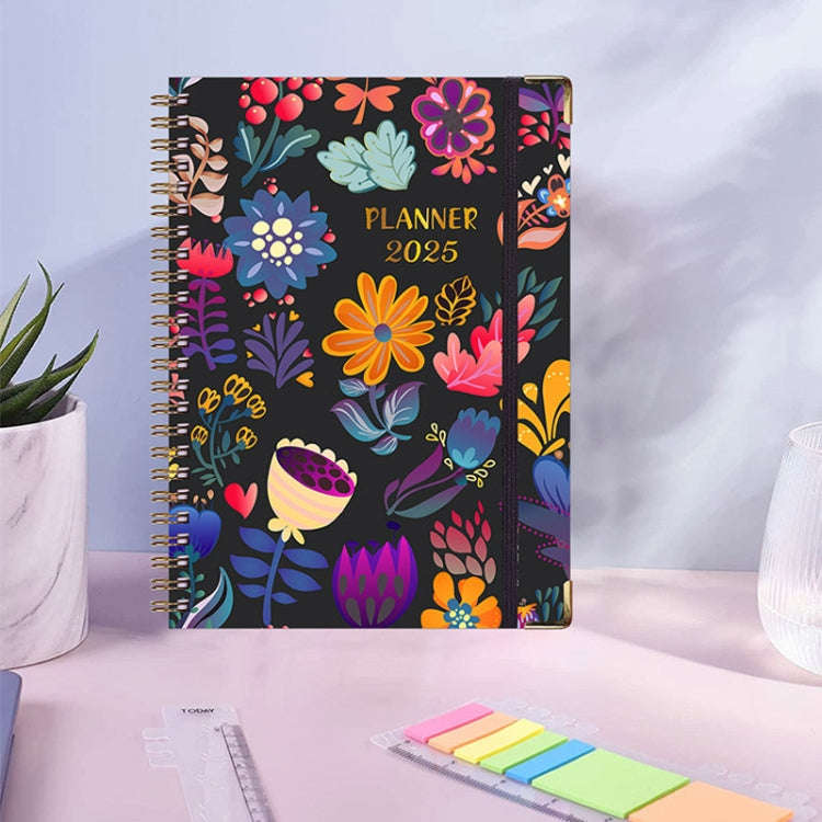 2025 English Notebook A5 Coil Notepad 365 Day Work Schedule Diary, Style: A10