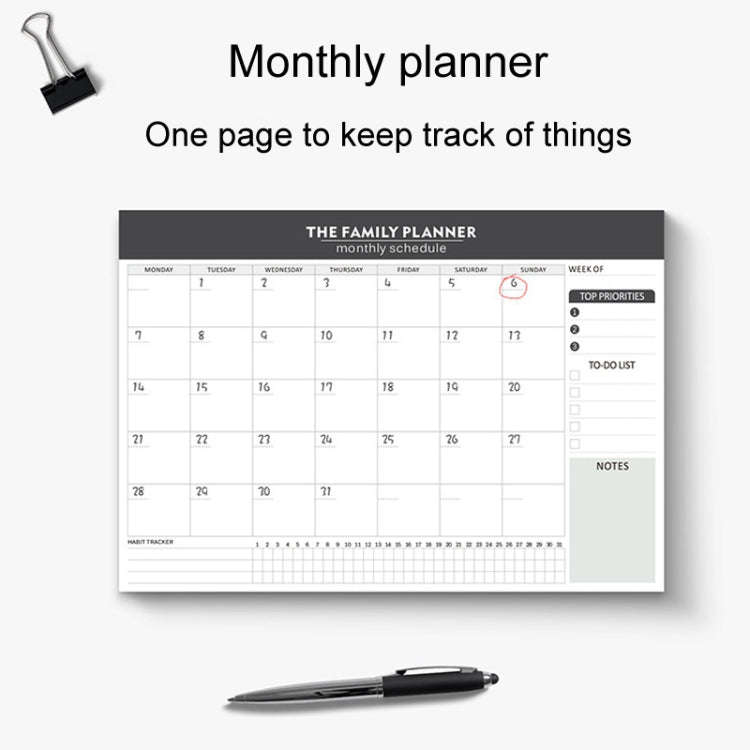 Tear-Off English Notebook Time Management Handbook Student Weekly Planner(ZJ002)