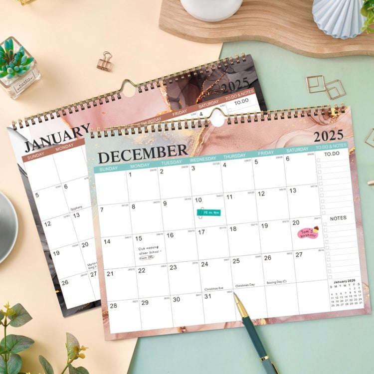 English Wall Calendar 365 Day Countdown Calendar Double Coil Simple Holiday Schedule, Year: Simpl...