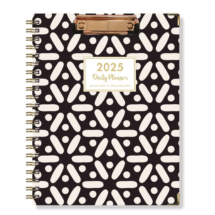 January-December 2025 Board Clip A4 English Notebook Coil Diary Planner, Style: Spot