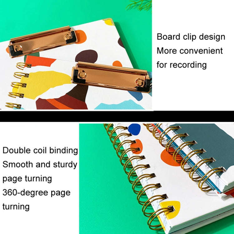 January-December 2025 Board Clip A4 English Notebook Coil Diary Planner, Style: Colorful