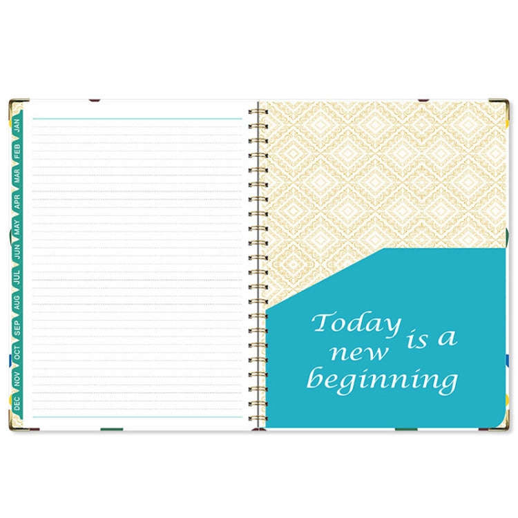January-December 2025 Board Clip A4 English Notebook Coil Diary Planner, Style: Colorful