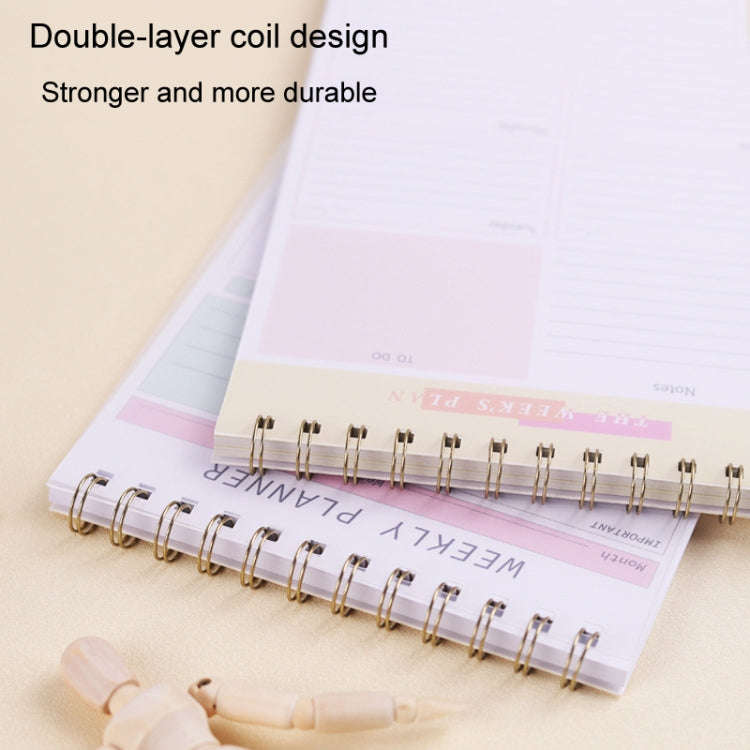 A5 Weekly Planner Notebook Waterproof Planner Coiled Clocking Memo, Style: Vertical Yellow