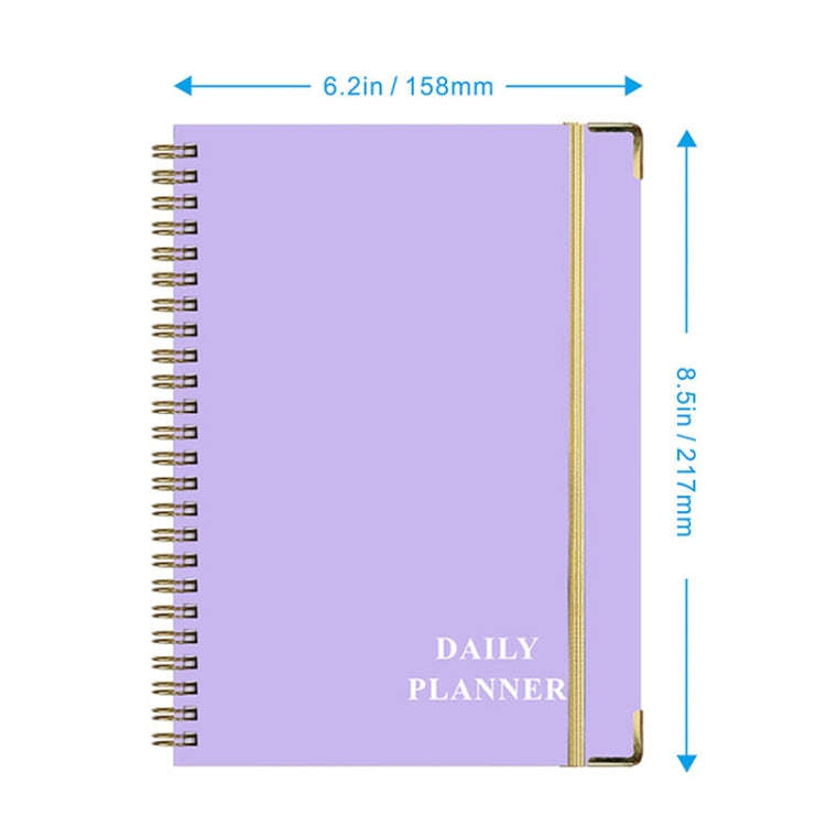 English Notebook A5 Coil Planner Work Record Time Management Agenda Book(Black)