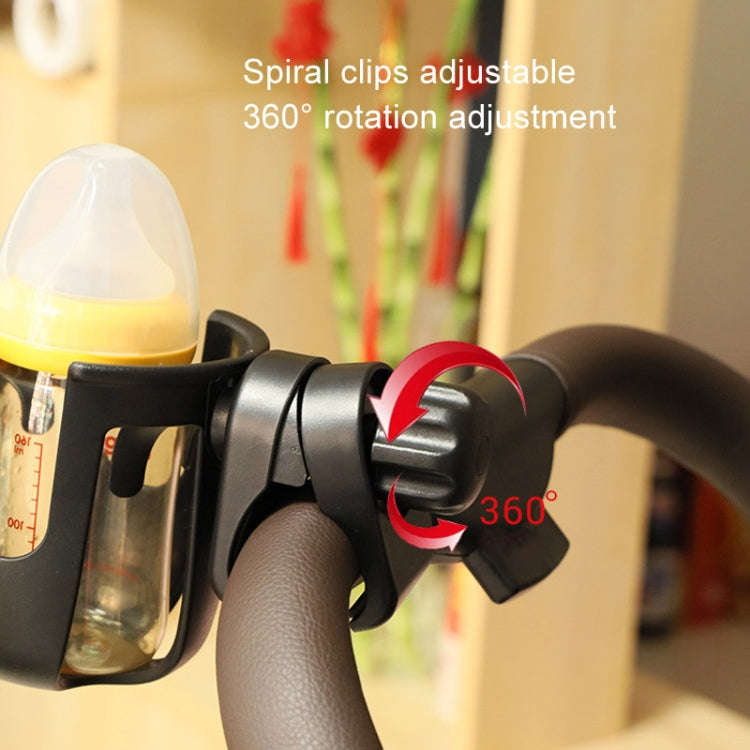 2 In 1 Skeleton Stroller Cell Phone Mug Holder Pushchair Multi-Use Bottle Rack(Black)