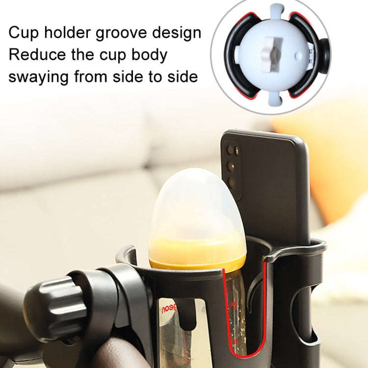 2 In 1 Skeleton Stroller Cell Phone Mug Holder Pushchair Multi-Use Bottle Rack(Pink)