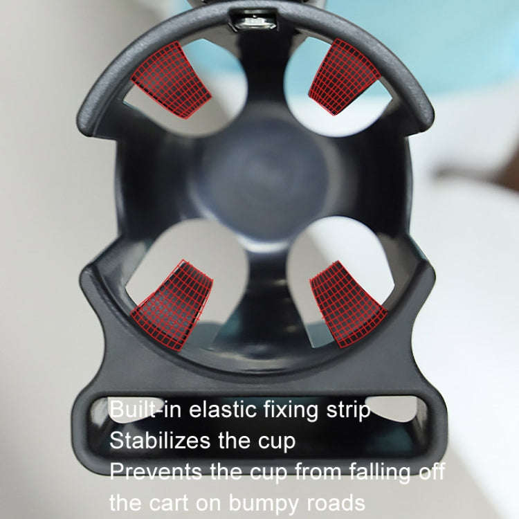 2 In 1 Skeleton Stroller Cell Phone Mug Holder Pushchair Multi-Use Bottle Rack(Black)