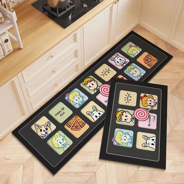 40 x 60cm+40 x 120cm 2pcs / Set Household Kitchen Oil-Absorbing Cartoon Pad Bathroom Non-Slip Qui...