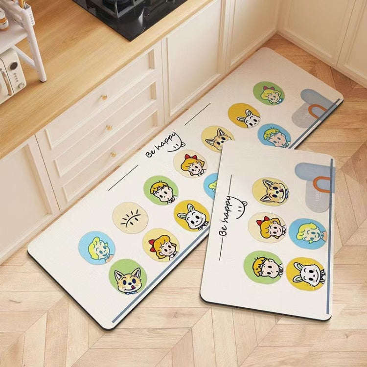 40 x 60cm+40 x 120cm 2pcs / Set Household Kitchen Oil-Absorbing Cartoon Pad Bathroom Non-Slip Qui...