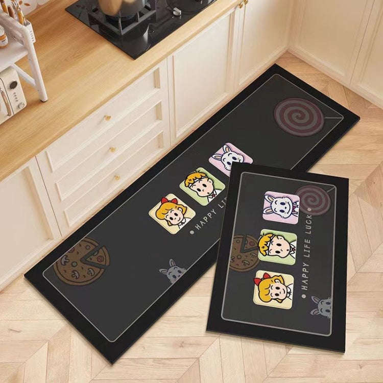 40 x 60cm+40 x 120cm 2pcs / Set Household Kitchen Oil-Absorbing Cartoon Pad Bathroom Non-Slip Qui...