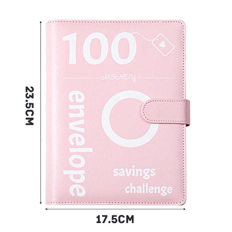 A5 100 Day Savings Challenge Envelope Budget Planner Binder Notebook Handbook, Color: Words Blue