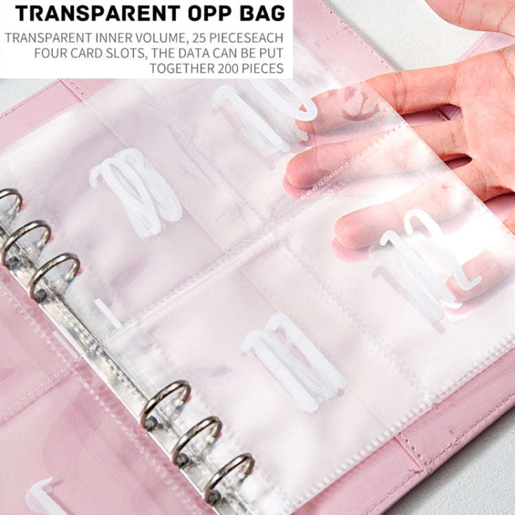 A5 100 Day Savings Challenge Envelope Budget Planner Binder Notebook Handbook, Color: Pattern Pink