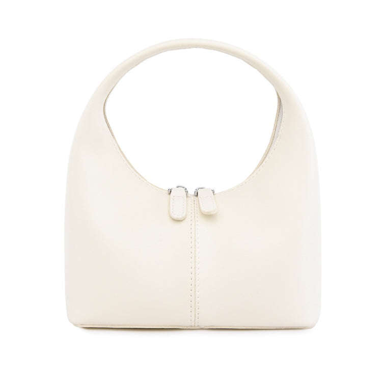 Simple Niche Leather Women Bag Pure Color Design Texture Handbag(White)
