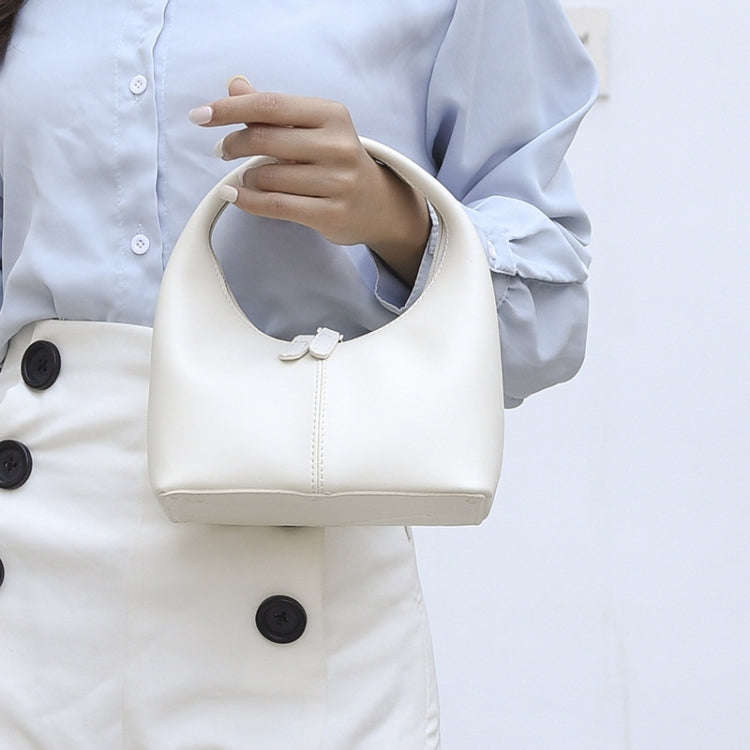 Simple Niche Leather Women Bag Pure Color Design Texture Handbag(Light Blue)