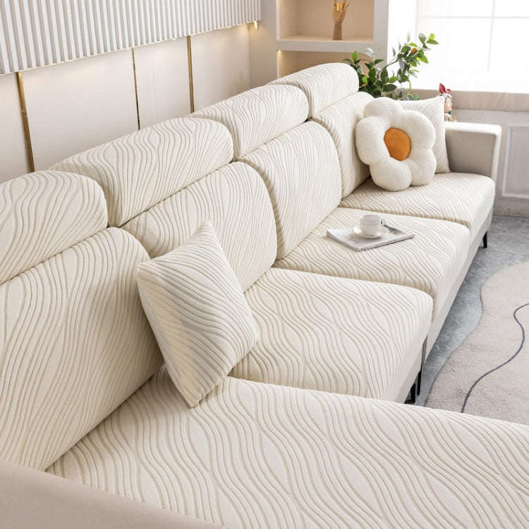 Knitted Lazy All Inclusive Sofa Cover Household Stretch Sofa Covering Cloth, Color: Beige(Extra L...