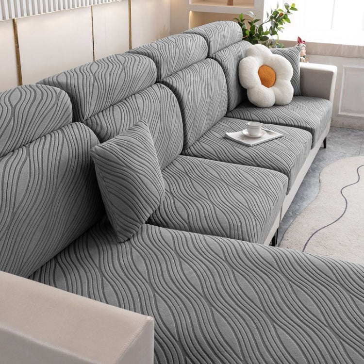 Knitted Lazy All Inclusive Sofa Cover Household Stretch Sofa Covering Cloth, Color: Dark Gray(Ext...